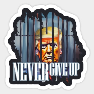 TRUMP  NEVER GIVE UP Sticker